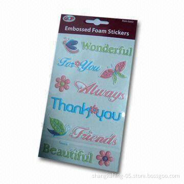 3D Embossed Sticker, Various Designs and Colors are Available